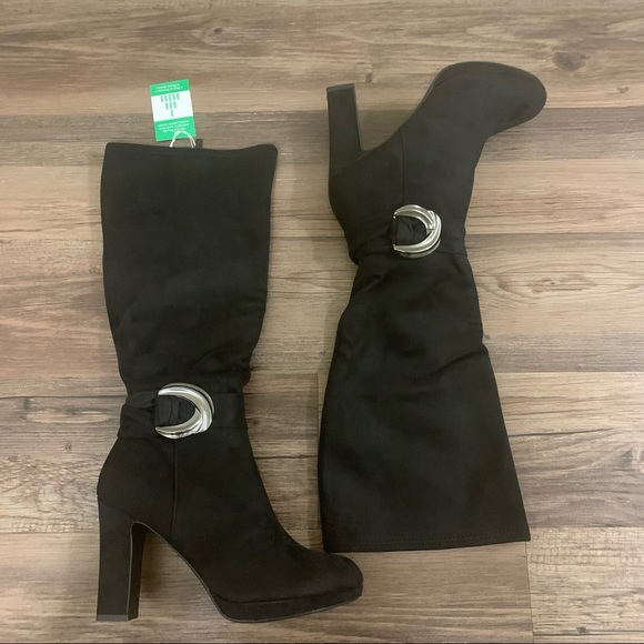 Impo Black Obia High Heel Dress Boots With Buckle Size 9.5 Women’s Boots - Picture 3 of 14